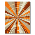 Mid-Century Modern Orange Brown Sunburst Rug