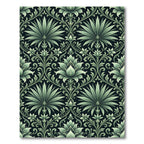 Sage Green Floral Damask Art Nouveau Rug