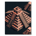 Isometric Golden Aztec Pyramid Geometric Rug