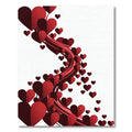 Cascading Crimson Hearts Fluid Ribbon Rug