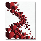 Cascading Crimson Hearts Fluid Ribbon Rug