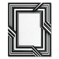 Chic Black White Layered Geometric Rug