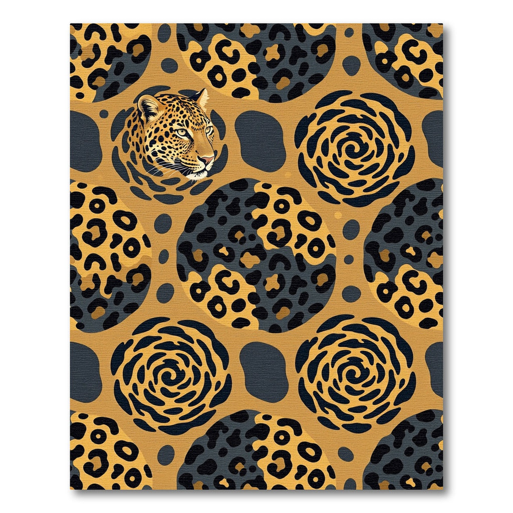 Bold Leopard Spots Swirl Composition Rug