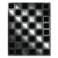 Monochrome Metallic Grid Geometric Square Rug