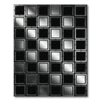 Monochrome Metallic Grid Geometric Square Rug