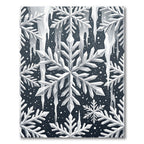 Elegant White Icicle Winter Snowflake Rug