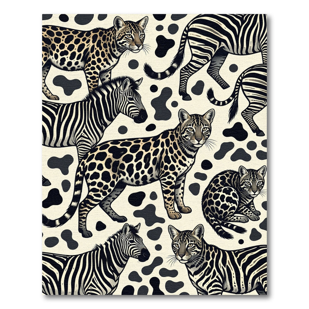 Leopard and Zebra Animal Fusion Rug
