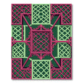 Emerald and Magenta Interlocking Lattice Rug