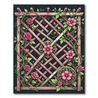 Pink Floral Trellis Medallion Rug