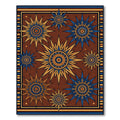 Celestial Golden Sunburst Earthy Brown Rug