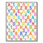 Colorful Alphabet and Number Collage Rug