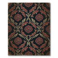 Vintage Crimson Koi and Peony Foliage Rug
