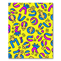 Yellow Abstract Retro Playful Shapes Rug