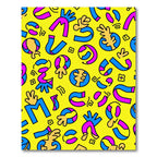 Yellow Abstract Retro Playful Shapes Rug