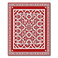Crimson Intricate Floral Starburst Rug