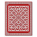 Crimson Intricate Floral Starburst Rug