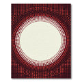 Crimson Radial Halftone Circular Aura Rug