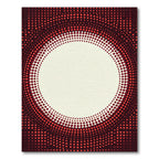 Crimson Radial Halftone Circular Aura Rug