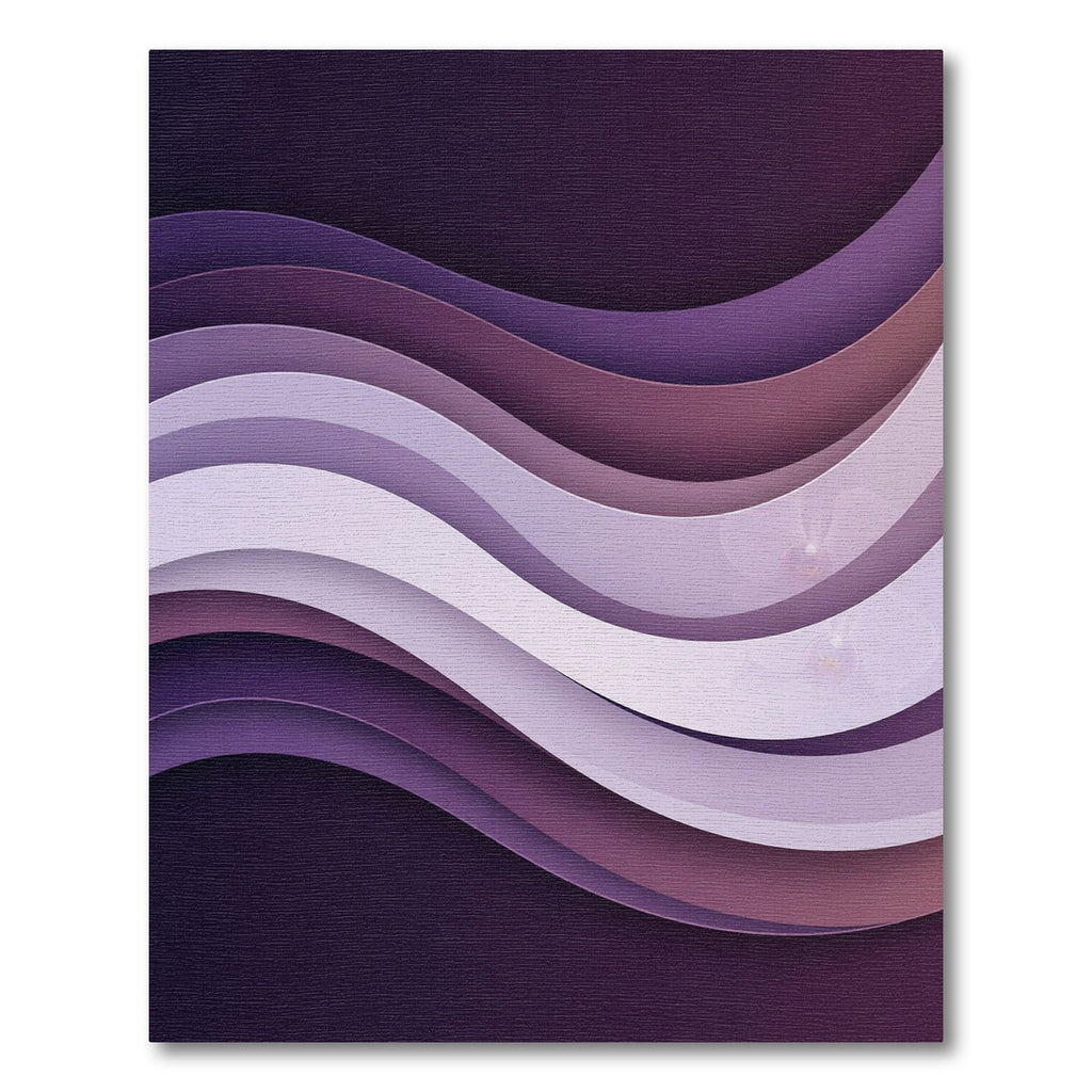 Layered Purple Orchid Abstract Waves Rug