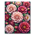 Rich Crimson Pink Floral Bouquet Rug