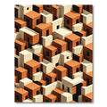 Terracotta Cream Cubist Architecture Rug