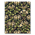 Cream Honeysuckle Botanical Trellis Black Background Rug