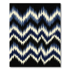 Indigo Cream Jagged Chevron Abstract Rug