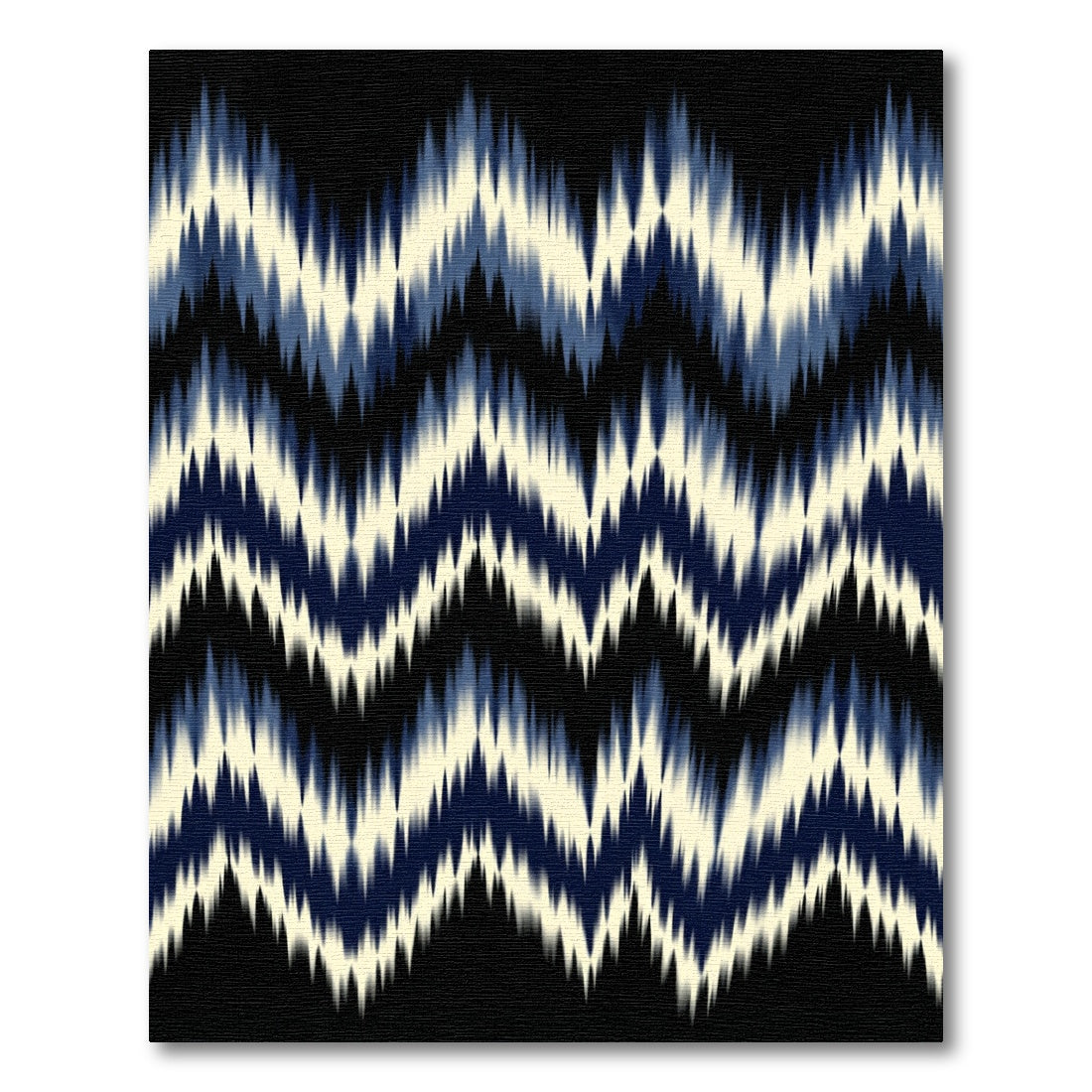 Indigo Cream Jagged Chevron Abstract Rug