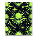Neon Green Alien Starburst Graphic Rug