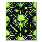 Neon Green Alien Starburst Graphic Rug