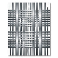 Metallic Silver Geometric Interwoven Grid Rug