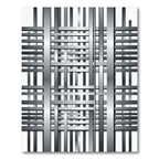 Metallic Silver Geometric Interwoven Grid Rug