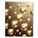 Luminous Golden Bubbles Celestial Sphere Rug