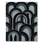 Art Deco Black Arch Overlapping Rug