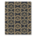 Golden Aztec Pyramid Geometric Hexagon Rug