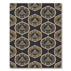 Golden Aztec Pyramid Geometric Hexagon Rug