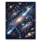 Celestial Galaxy Zodiac Starry Night Rug