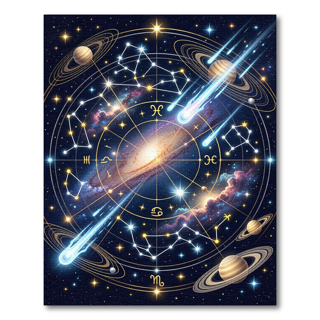 Celestial Galaxy Zodiac Starry Night Rug