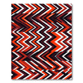 Fiery Red Chevron Geometric Stripes Rug
