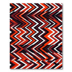 Fiery Red Chevron Geometric Stripes Rug