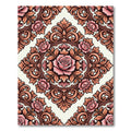 Vintage Pink Rose Floral Damask Rug