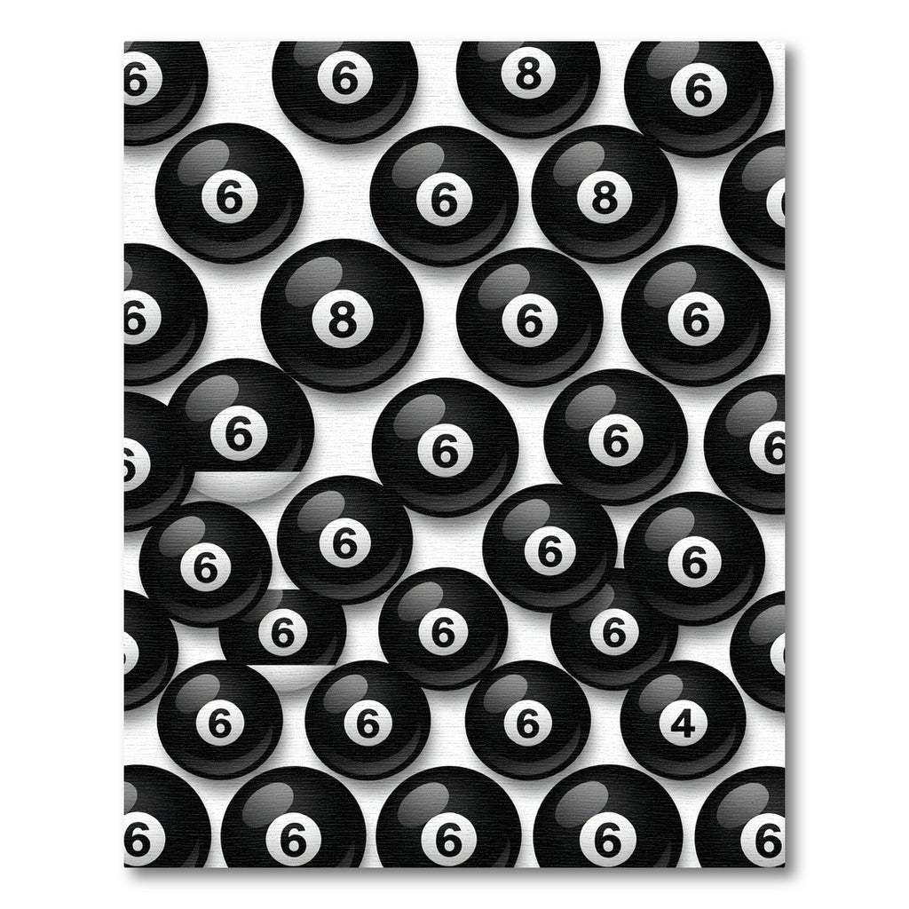 Playful Black and White Billiard Ball Rug