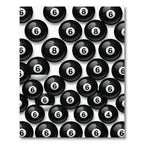 Playful Black and White Billiard Ball Rug