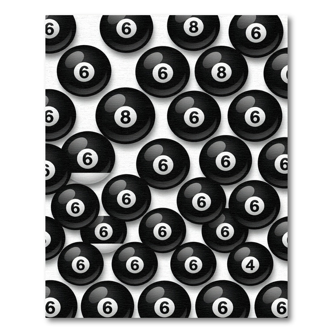 Playful Black and White Billiard Ball Rug