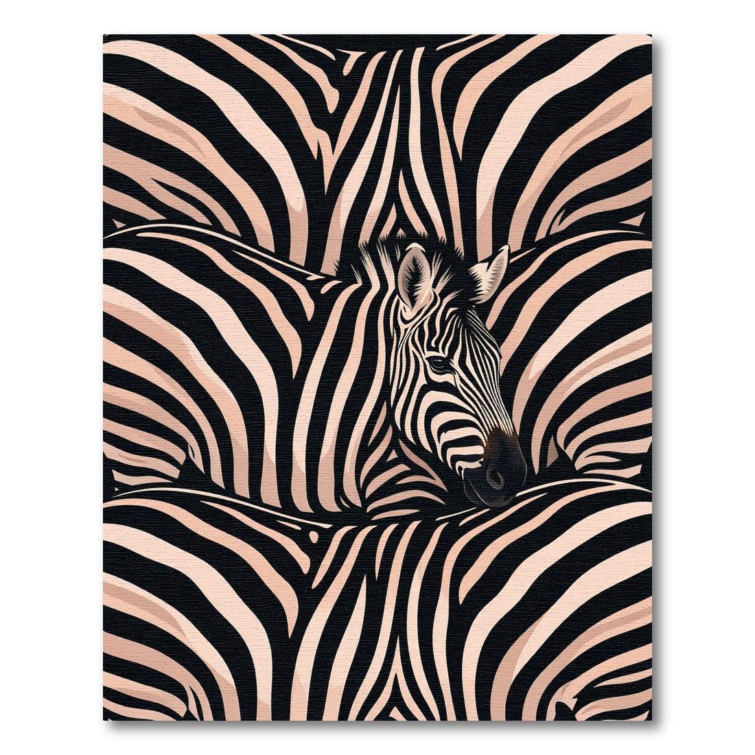Bold Monochrome Zebra Stripe Illusion Rug