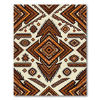 Tribal Earthy Amber Geometric Diamond Area Rug