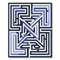 Geometric Periwinkle Navy Interlocking Labyrinth Rug