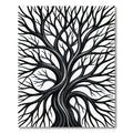 Monochromatic Bare Tree Branch Silhouette Rug