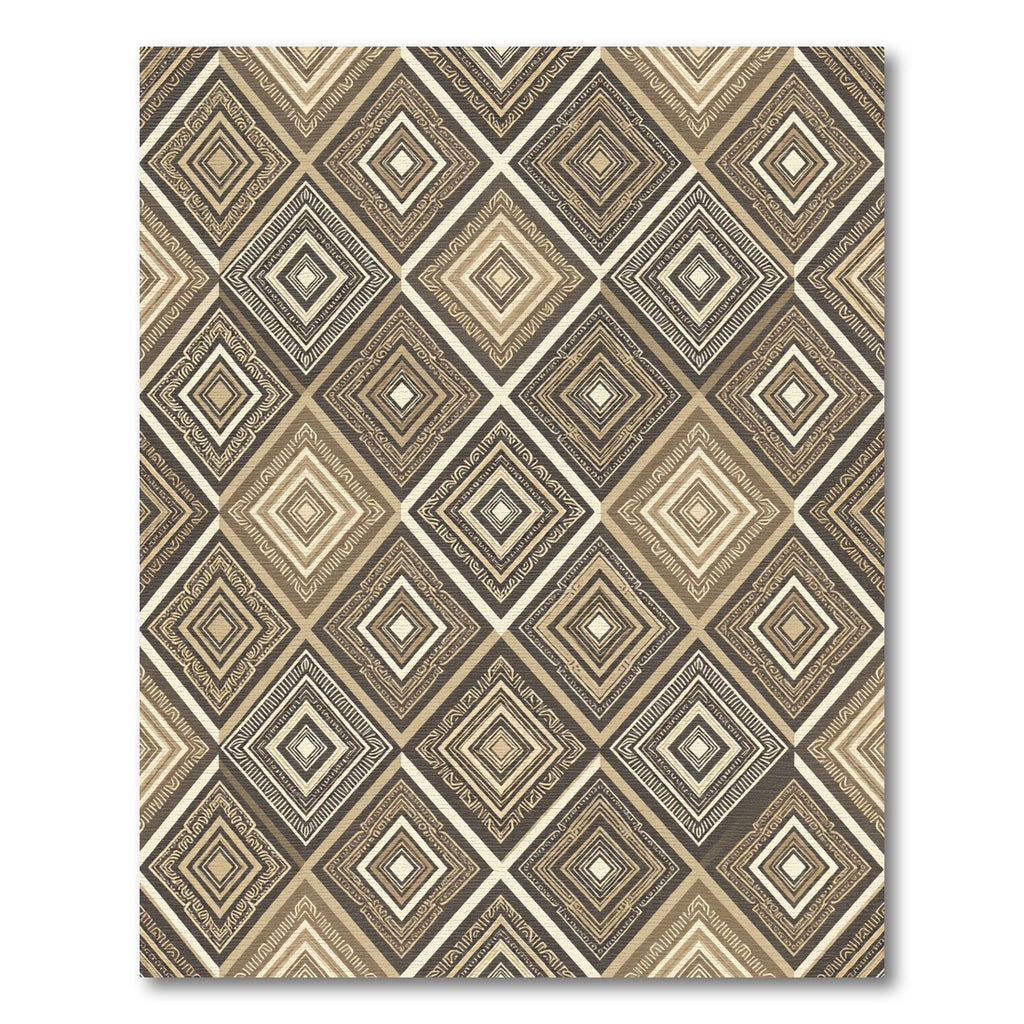 Earthy Diamond Inlay Geometric Rug