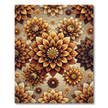 Golden Dahlia Floral Botanical Tapestry Rug